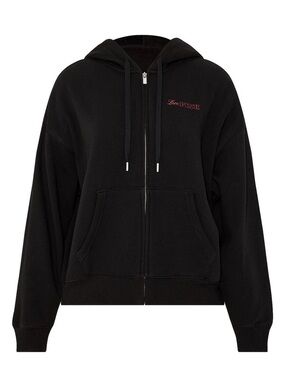 PINK Victoria's Secret Black Zip Hoodie with Subtle Logo